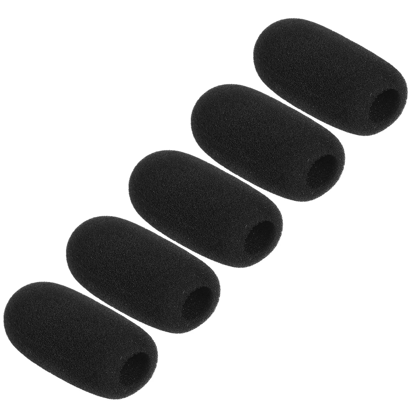 Mini bonnettes anti-vent pour microphone, protections en mousse pour micro-casque, noir, lot de 5 pièces