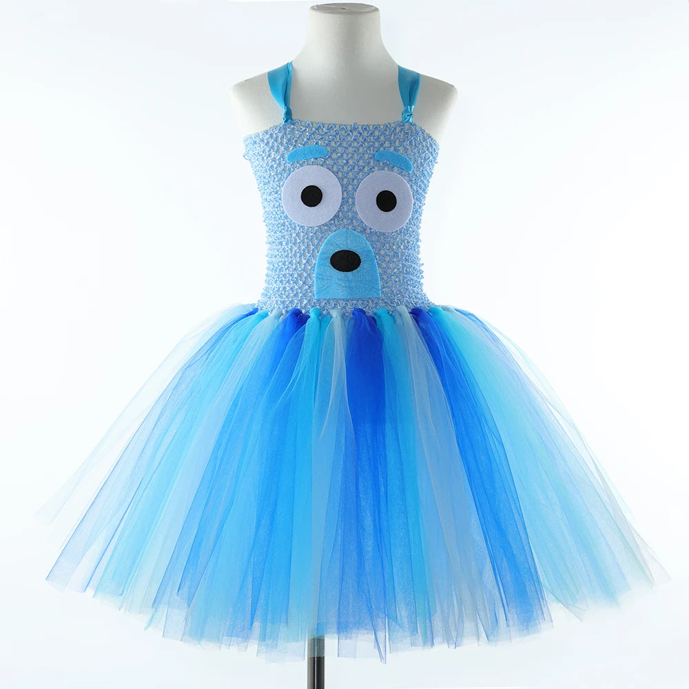 Costume pour filles, robe tutu de chien de berger de dessin animé,  costumes de chiot de chien d'animal pour enfants, déguisement de fête d'Halloween pour tout-petits