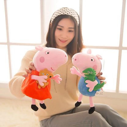 30CM Peppa Pig Toys Kawaii Piggy George Piggy Daddy Piggy Mummy Cartoon Dolls Children's Room Decoration Cushions Pillows Gifts