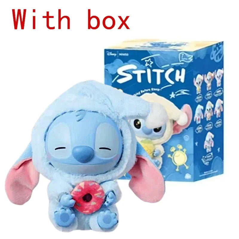 Stitchou Eat Something Before Sleep Series Blind Box Plush Vinyl Toys Cute Doll Replica Mystery Box Bag Pendant Decor Gift