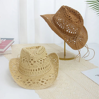 Chapeau de cowboy pour femme, casquette de cow-girl , accessoires pour les vacances, chapeau de paille