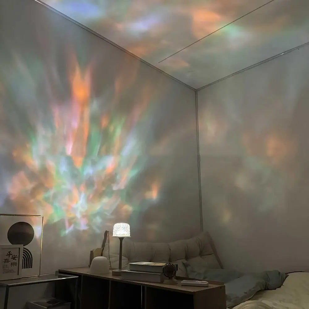 High Footed LED Atmosphere Desk Lamp Water Ripple Touch/Remote Control Projection Night Light Non-slip Bottom Romantic