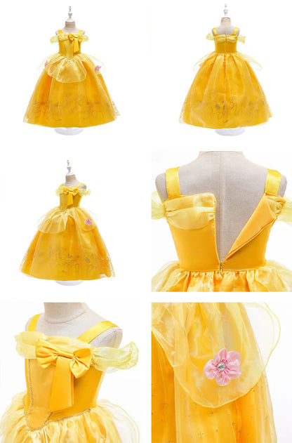 Robe de princesse pour filles, robe d'anniversaire à volants pour enfants, robe de Noël pour enfants,  spectacle, robes de cosplay fantaisie