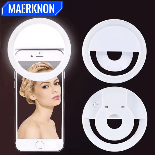 USB Charge LED Selfie remplissage lumière LED Selfie anneau lumière téléphone portable diffusion en direct vidéo LED Selfie anneau lampe pour tous les smartphones