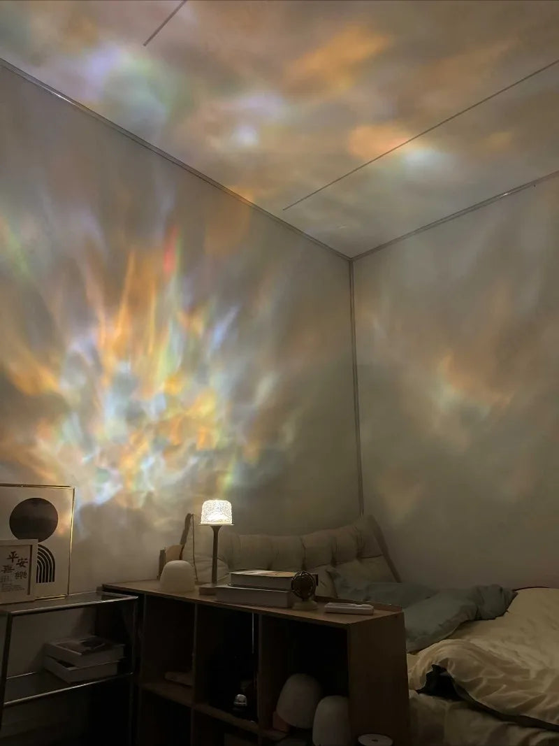 LED High Footed Water Ripple Atmosphere Desk Lamp Romantic Couple Gift Indoor Bedroom Projection Night Light