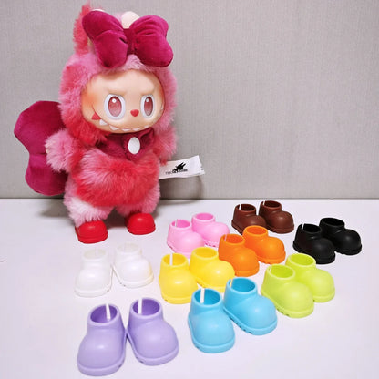 Labubu Doll Shoes For 15-17cm Ropa 3.0 Labubu V1 V2 V3 Rain Boots Colorful Beach Shoes Sitting Party Accessories