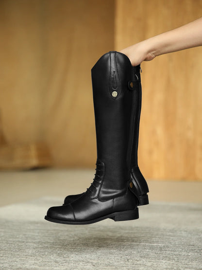 Bottes d'équitation 2025 en cuir, bottes longues, équipement d'équitation, chaussures ultra-résistantes et antidérapantes