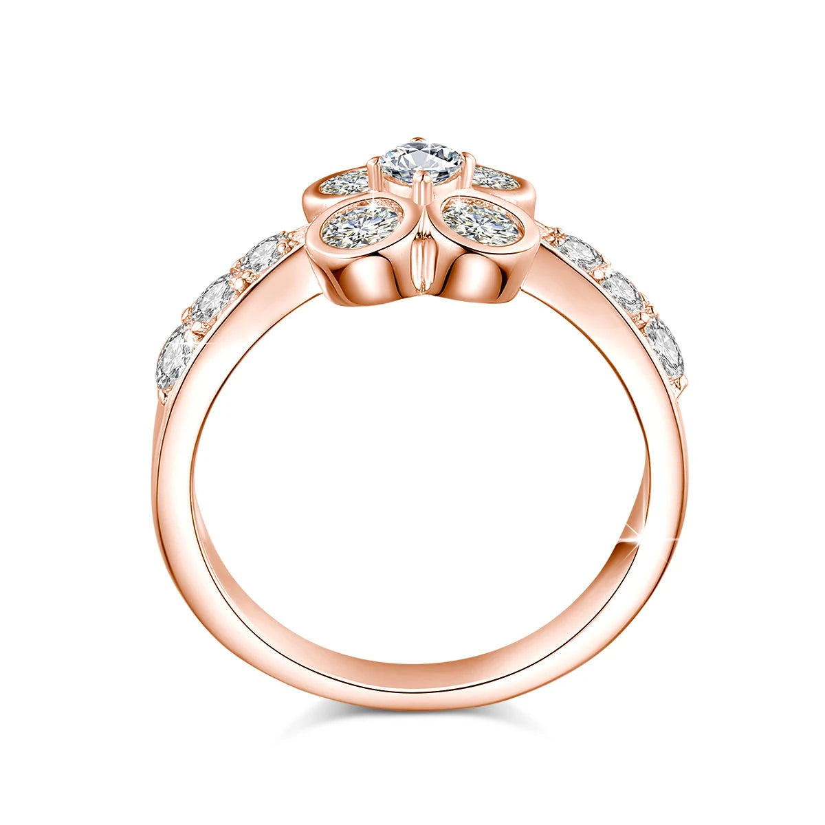 0.9CT Moissanite Ring for Women D VVS1 Round Diamond Double Halo Ring Engagement Christmas 925 Sterling Silver Wedding