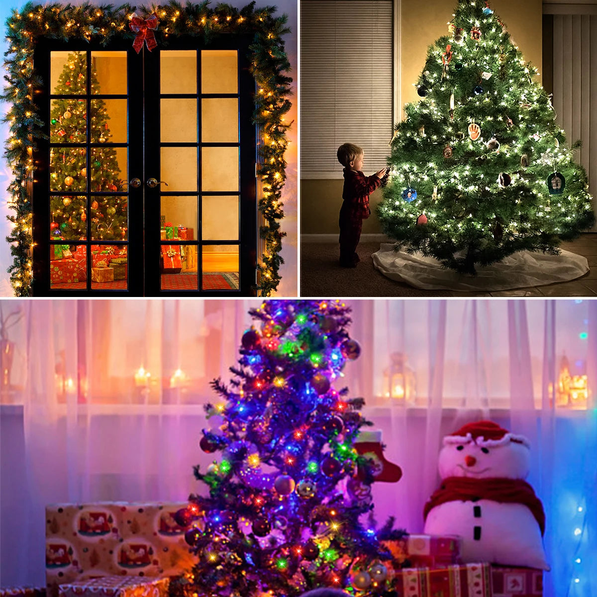 Energy Saving LED Outdoor Garden String Lights 10M 20M 30M 50M 100M Solar/EU/US Plug Charging LED Christmas Lawn Luminous Lamp