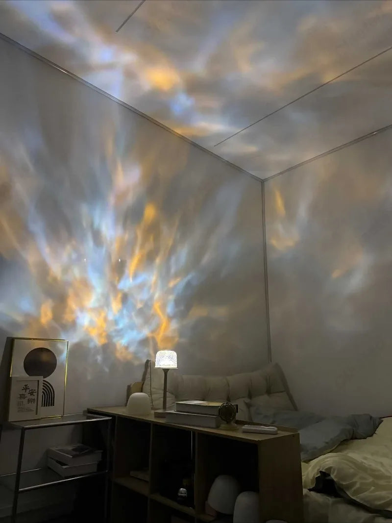 LED High Footed Water Ripple Atmosphere Desk Lamp Romantic Couple Gift Indoor Bedroom Projection Night Light