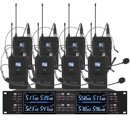 KATELEIYU UHF High end karaoke stage performance, wedding family KTV, party professional 8-channel wireless microphone system