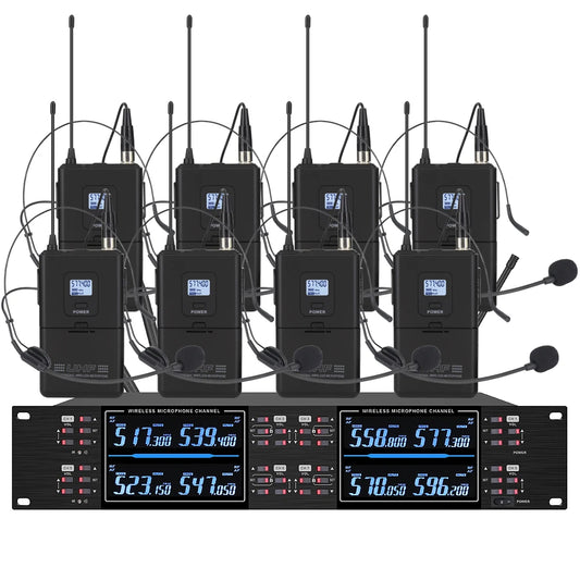 KATELEIYU UHF High end karaoke stage performance, wedding family KTV, party professional 8-channel wireless microphone system