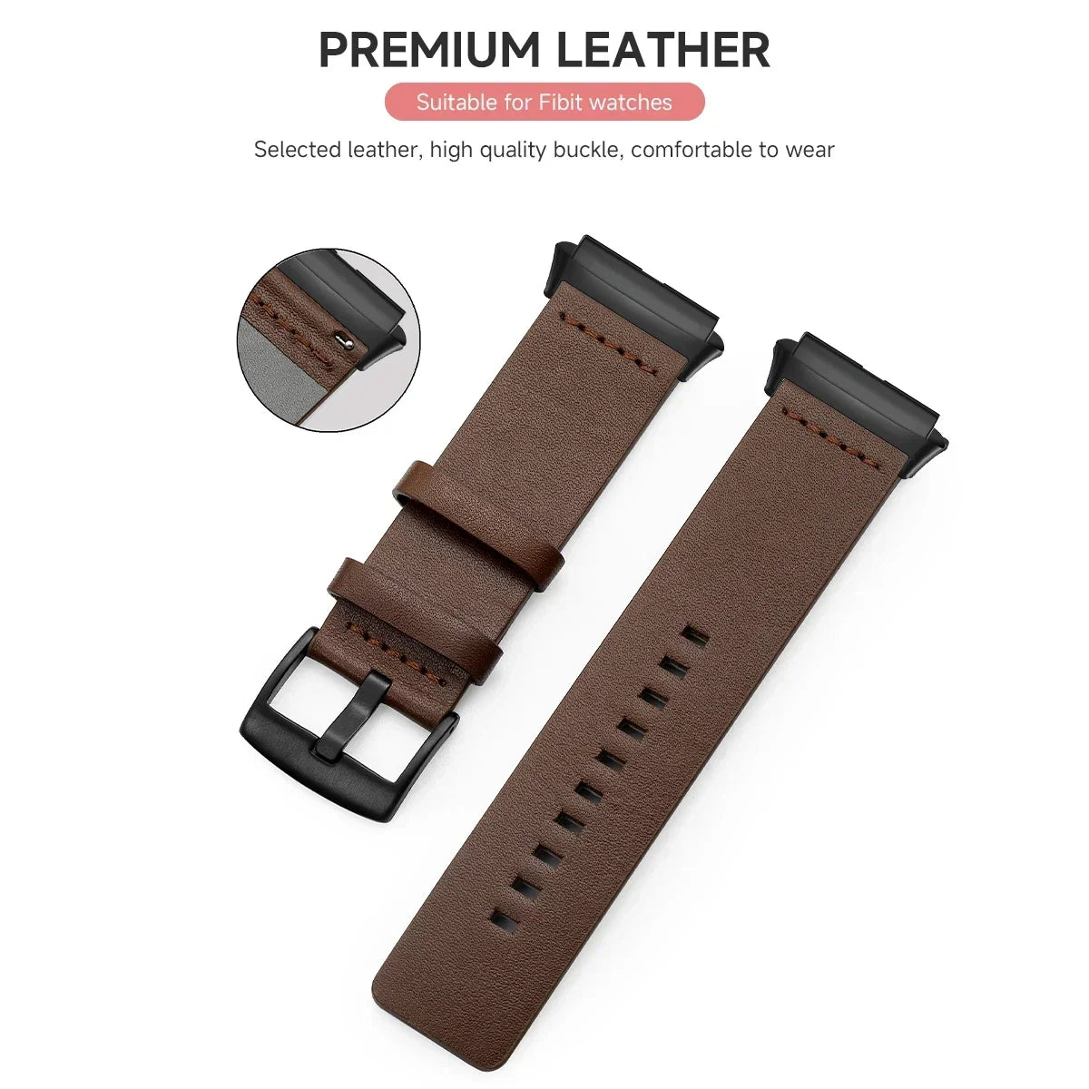 Strap For Fitbit Versa 2 Lite Leather Band SmartWatch Bracelet For Fitbit Versa3 4 Sense Correa Watchband Pin Buckle Accessories