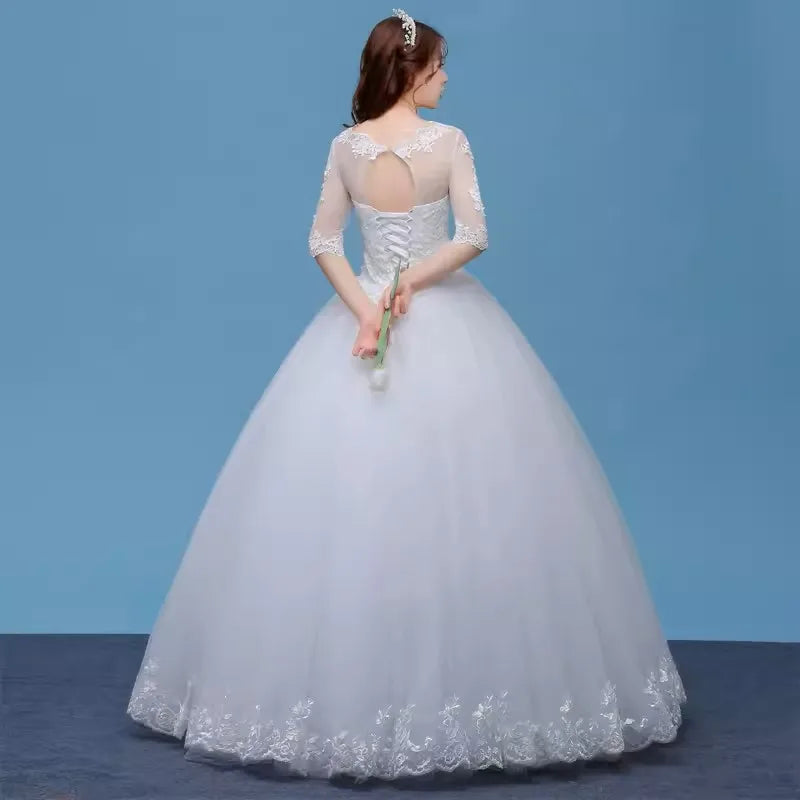 MDYS-A855#Robe de mariée coréenne à col rond et longueur au sol, nouvelle collection été 2024, vente en gros, à bas prix, sur mesure, grande taille, en provenance de Chine