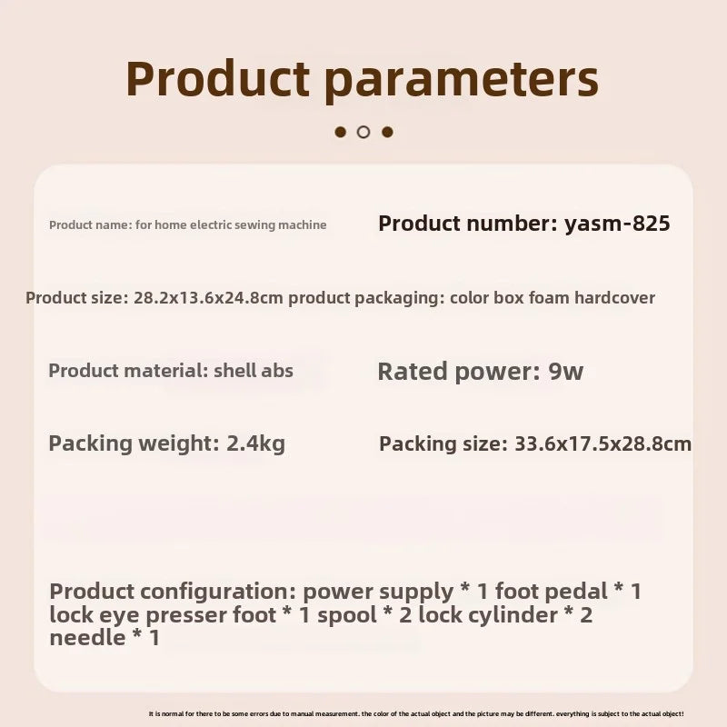 Sewing Machine, 12 Stitches Domestic Sewing Machine, Presser Foot, Overlock Machines, Electric Portable Pedal, Clothes Stitch