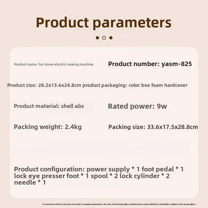 Sewing Machine, 12 Stitches Domestic Sewing Machine, Presser Foot, Overlock Machines, Electric Portable Pedal, Clothes Stitch