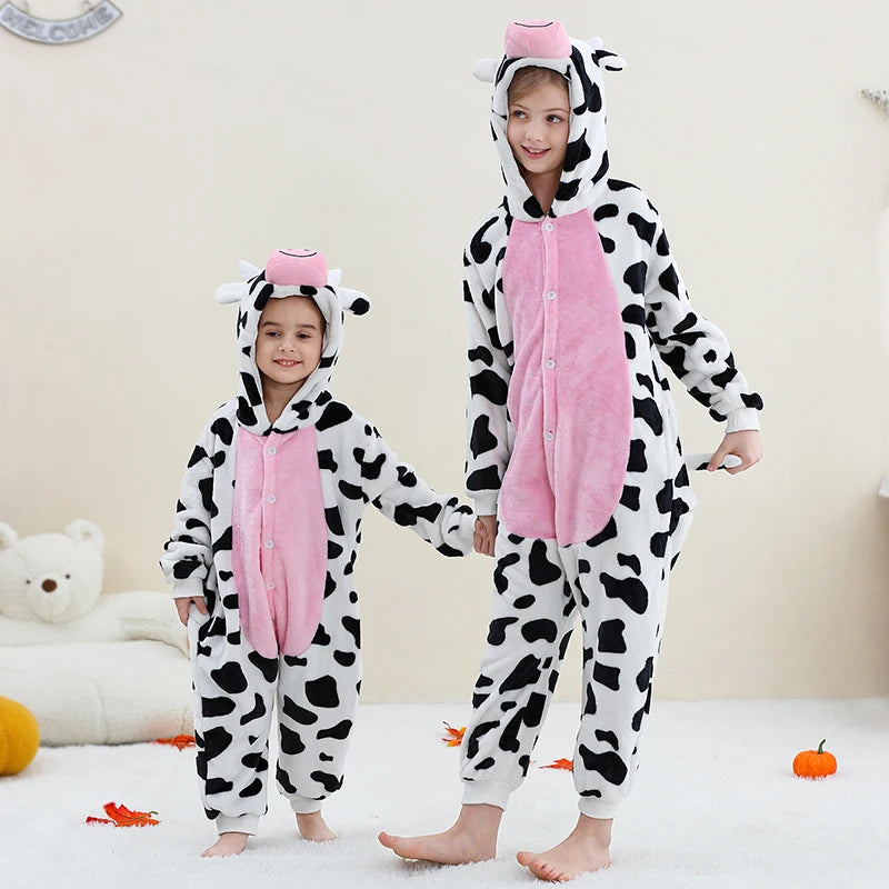 Pyjama en flanelle de carnaval pour enfants, combinaison, combinaison, dessin animé, vêtements d'hiver, Halloween, pour garçons et filles, famille