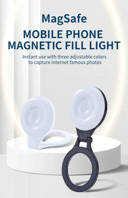 Lampe LED magnétique de poche pour Selfie, pour IPhone, IPad, téléphone portable, ordinateur portable, remplissage Flash, vidéo, Photo, lampe de photographie