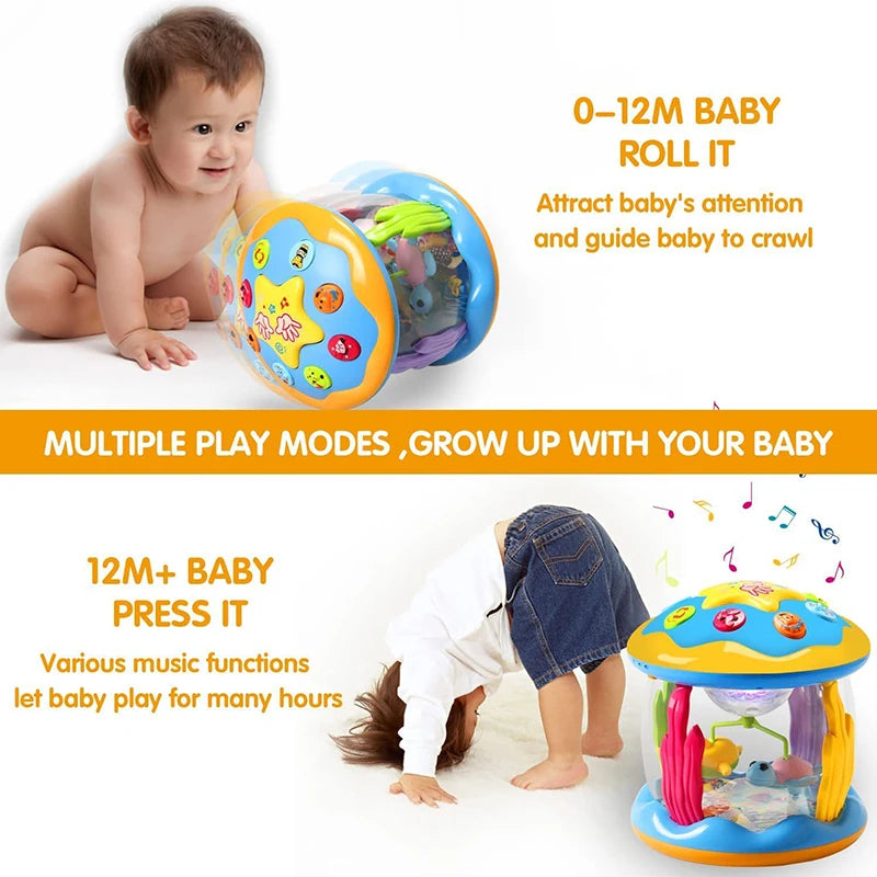 Jouets pour bébés de 1 à 3 ans, projecteur rotatif lumineux océanique, jouets musicaux, jouets sensoriels éducatifs précoces Montessori pour tout-petits, cadeaux