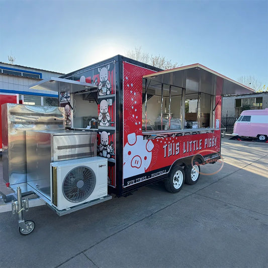 Outdoor Food Trailer for Sale Fashionable Aesthetically Pleasing Fully Equipped Mobile Kitchen Catering Business