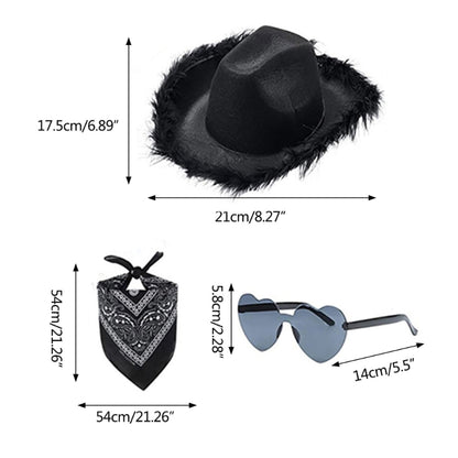 Ensemble de lunettes de Cowboy, Bandana, Costume de fête d'enterrement de vie de jeune fille