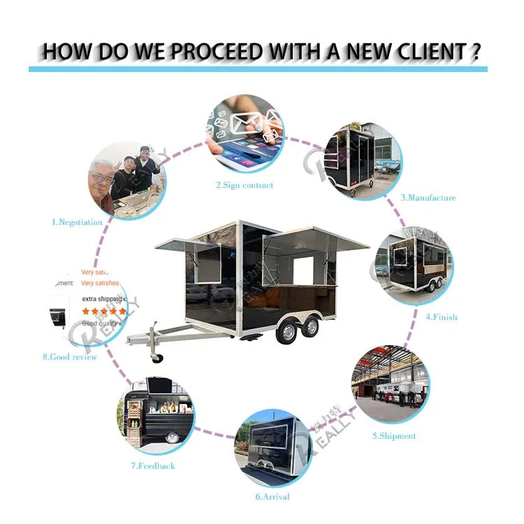 Commerical Food Truck Stainless Steel Snack Cart Hot Dog Coffee Kiosk Mobile Kitchen Concession Food Truck Trailer For Sale