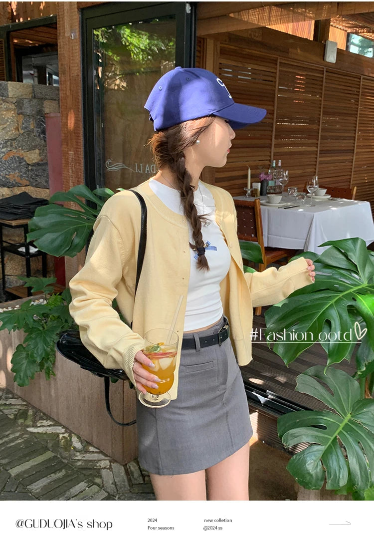 Cardigans tricotés à manches longues et col rond pour femme, pulls doux et solides, collection automne-hiver 2025