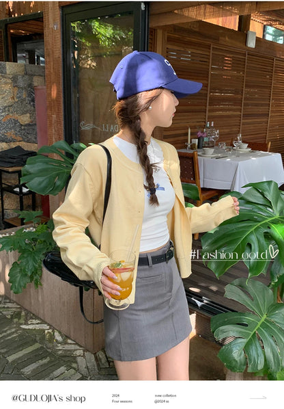 Cardigans tricotés à manches longues et col rond pour femme, pulls doux et solides, collection automne-hiver 2025