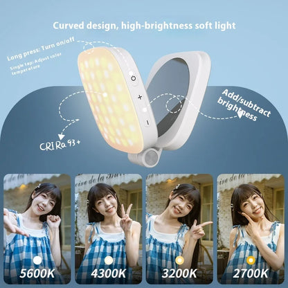 SmallRig Magnetic Phone Light,P48 Bi-Color Dimmable LED Fill-Light Foldable MagSafe Beauty Lamp Soft Panel,for IPhone16/Android