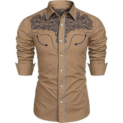 Chemise en denim western pour homme, confortable et douce, à manches longues, idéale pour le quotidien, avec boutons tendance