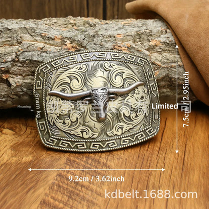 Ceinture ajustable en cuir style cowboy western, style punk, estampage en alliage, boucle de ceinture rétro américaine pour homme, accessoire de mode