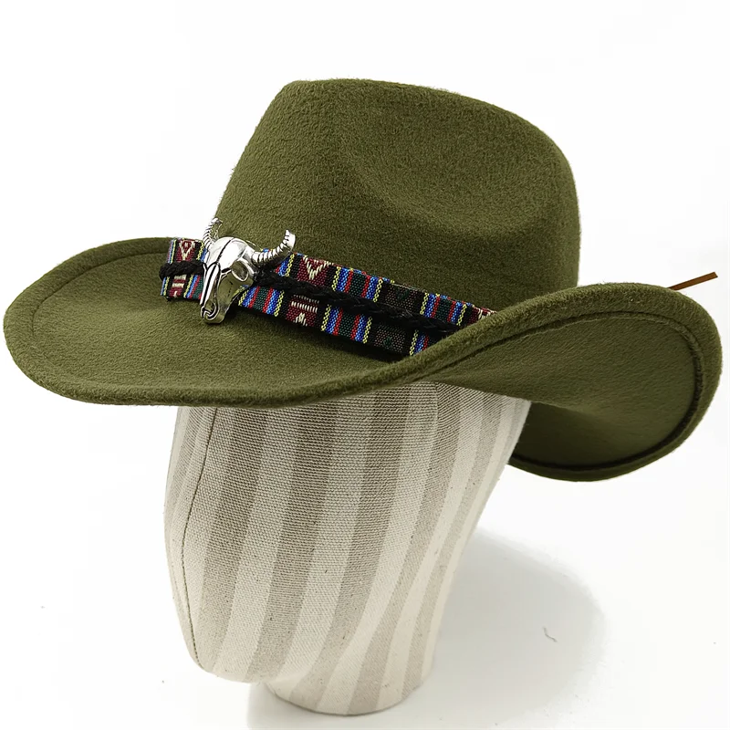 Cowboy hat various accessories cowboy hat monochrome felt hat men and women outdoor hat rider hat шляпа женская