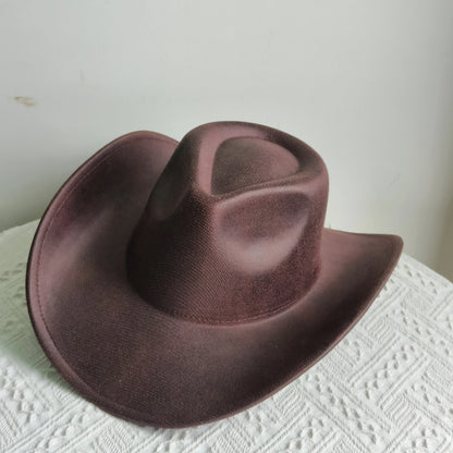 Faux Leather Western Cowboy Hats Men Women retro cowboy hats big brim cowgirl hat knight hat men chapeau ковбойская