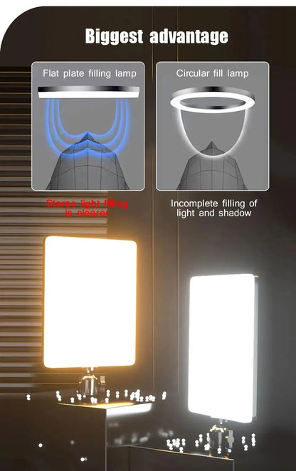 Lumière LED pour photographie, éclairage pour Selfie, éclairage de conférence, lampe de Studio Photo avec bras à ciseaux, pour Zoom, Streaming en direct sur YouTube