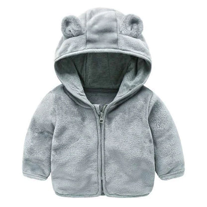 (9 Months -4 Years Old) Autumn New Simple Solid Color Long Sleeved Baby Girl Coat, Cute Hooded Children'S Clothing
