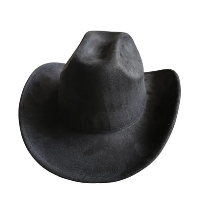 Classic Suede Leather 7.5CM Western Cowboy Women's Fedora Hat Men's Church Jazz Hat Fashion Travel Party Hat Denim Hat 2025