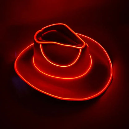 Glowing Light Bar Cap Wireless Disco Luminous Led Flashing Neon Western Cowboy Hat Bachelorette Party Supplies Bride Cowgirl Hat