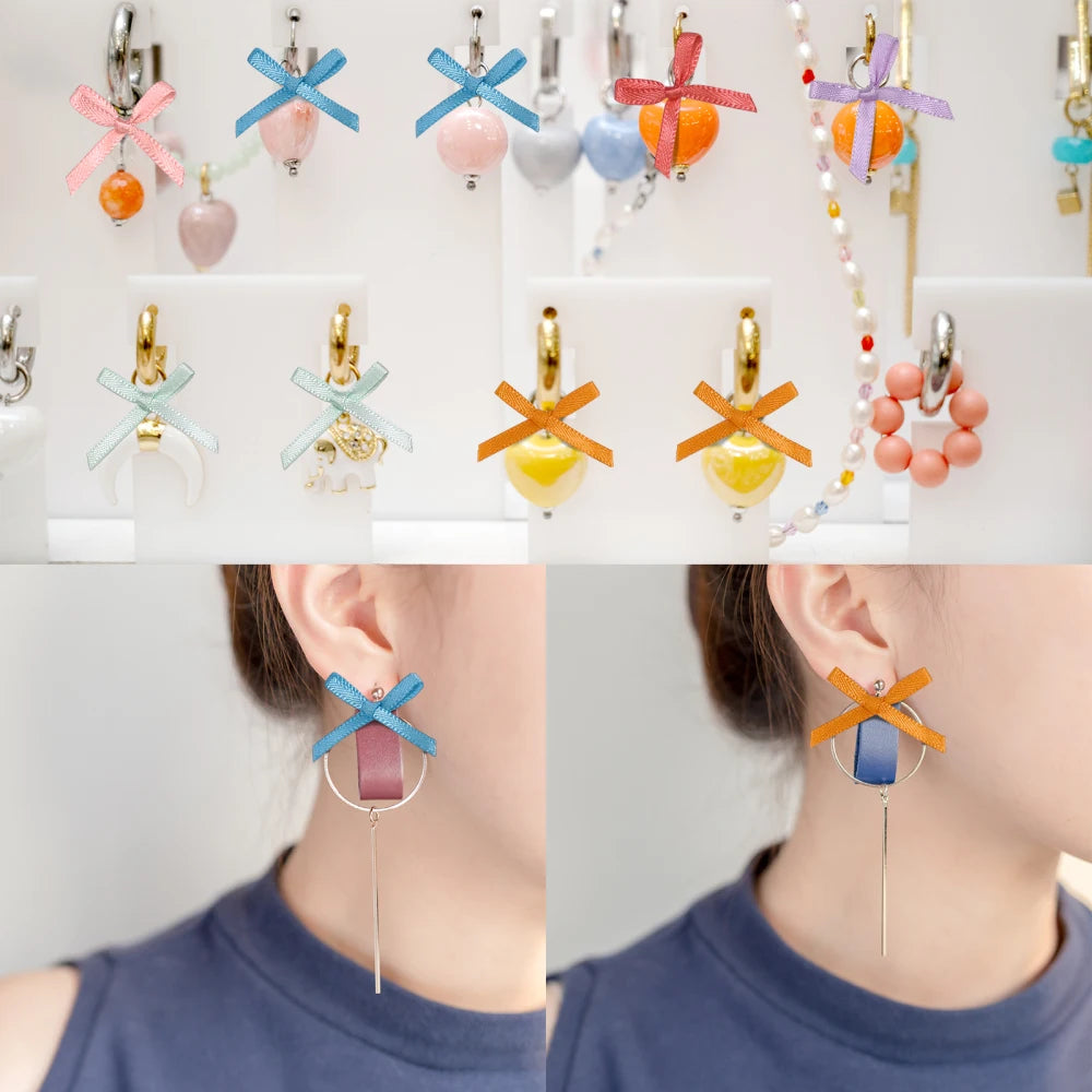 100pcs Mini Ribbon Bow Flower Satin Bows Ties DIY Crafts Embellishment Crafts Accessory Christmas Decoration Supplies