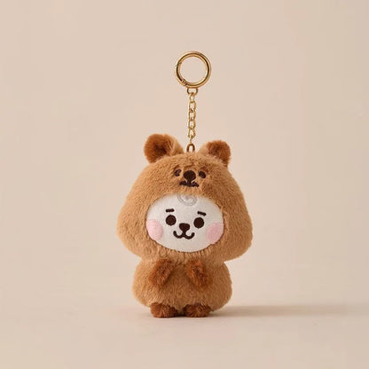 Baby Animal Series Bt21 Cooky Shooky Plush Doll Keychain Pendant Cute Koya Toy Girls Bag Packaging Decoration Collection Gift