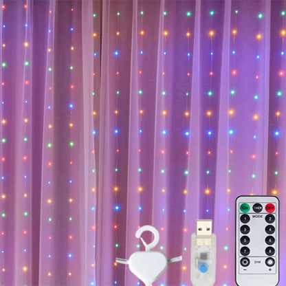 Guirlande lumineuse rideau féerique LED USB, pour nouvel an, fête de noël, mariage, anniversaire, chambre à coucher, Ramadan, pâques, décoration de la maison