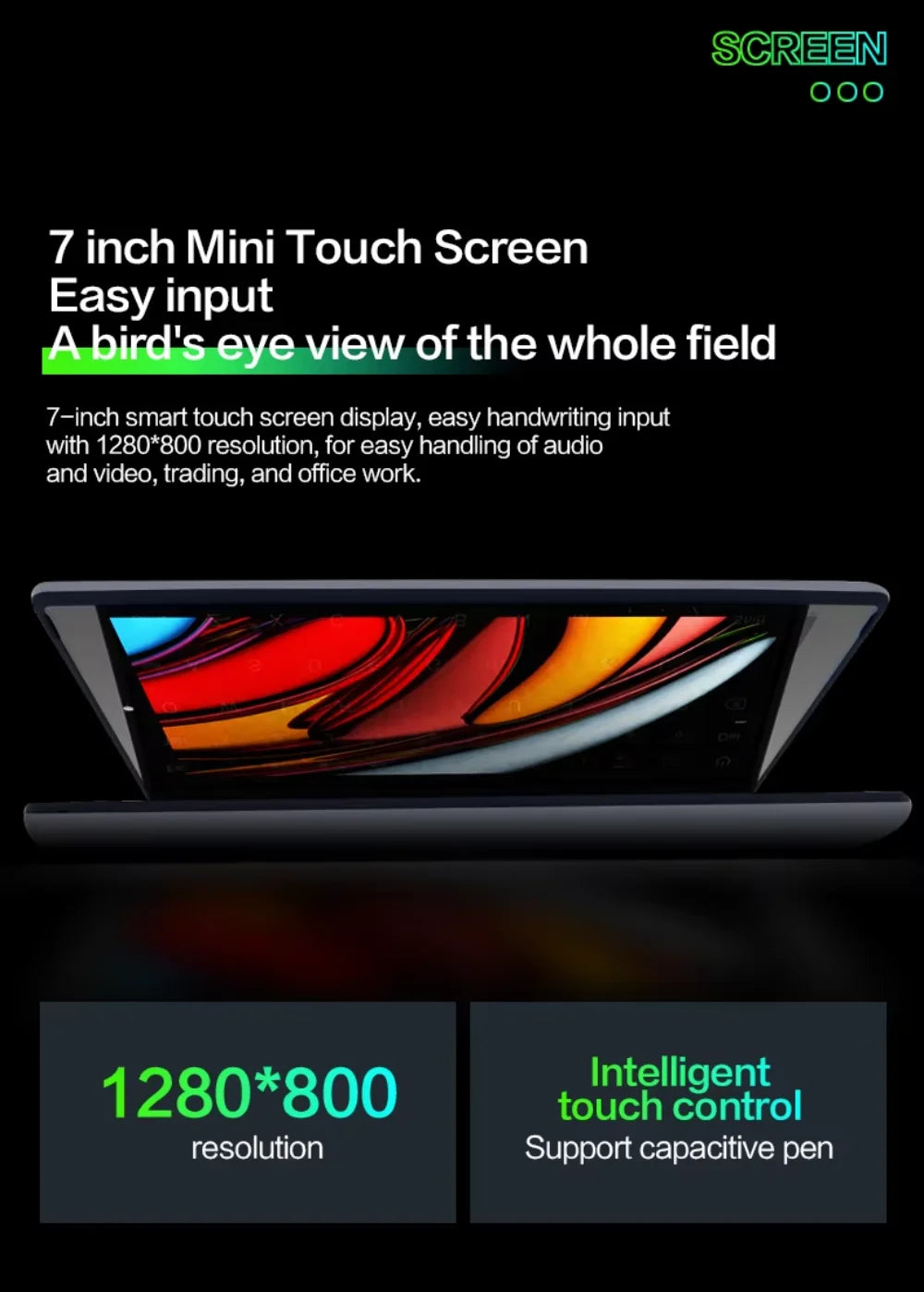 7 Inch Mini Laptop 16G 1TB N95 Notebook IPS Touch Screen Portable Netbook Win 11 Pro Mini PC Micro Computer Bluetooth 4.2