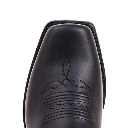 Bottes de cowboy western noires et marron en similicuir pour homme, chaussures d'hiver rétro brodées, mi-mollet, taille 48, nouvelle collection 2023