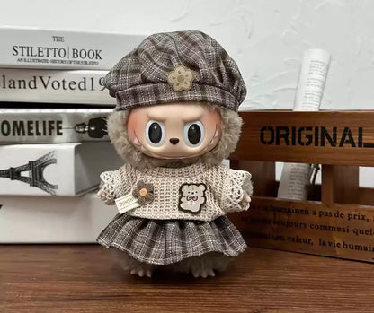 17cm Labubu  Mini Plush Toy Multiple Styles Clothing Set Labubu Outfit Accessories Trendy Play Clothing Labubu Clothes Gift