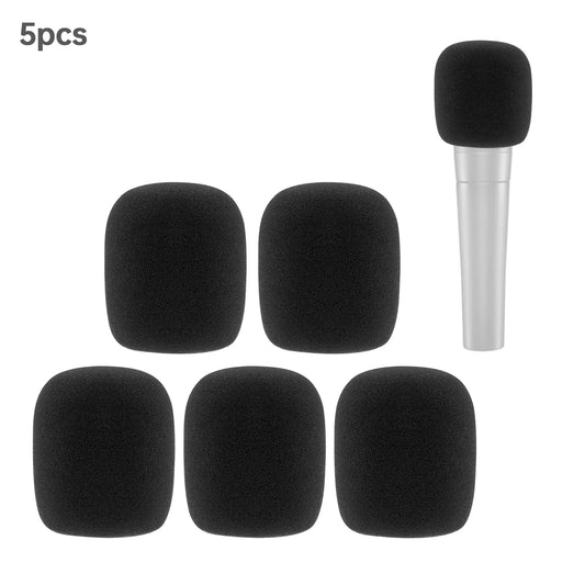 5pcs Mic Cover Microphone Windscreen for Most Handheld Microphone Windshield Thick Breathable Foam Mic Protector Wind Muff Cover