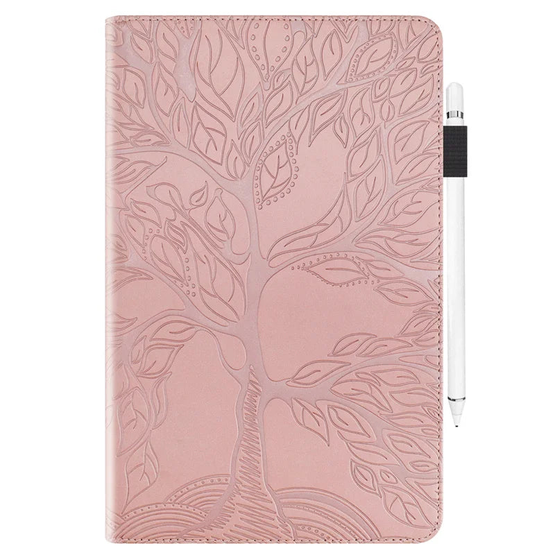 Coque for iPad Mini 7 Case 8.3" Embossed Tree PU Leather Flip Cover for Funda iPad Mini 2024 Mini 7th 6th Generation Case Cover