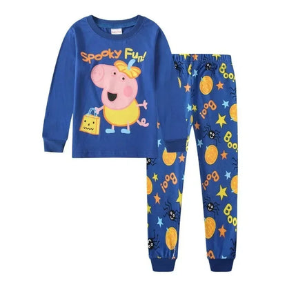 Cartoon Peppa Pig Pajamas Set Boys and Girls Home Clothes George Movable Doll Kawaii Cartoon Cosplay Children's Pajamas Set
