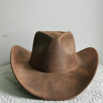 Faux Leather Western Cowboy Hats Men Women retro cowboy hats big brim cowgirl hat knight hat men chapeau ковбойская