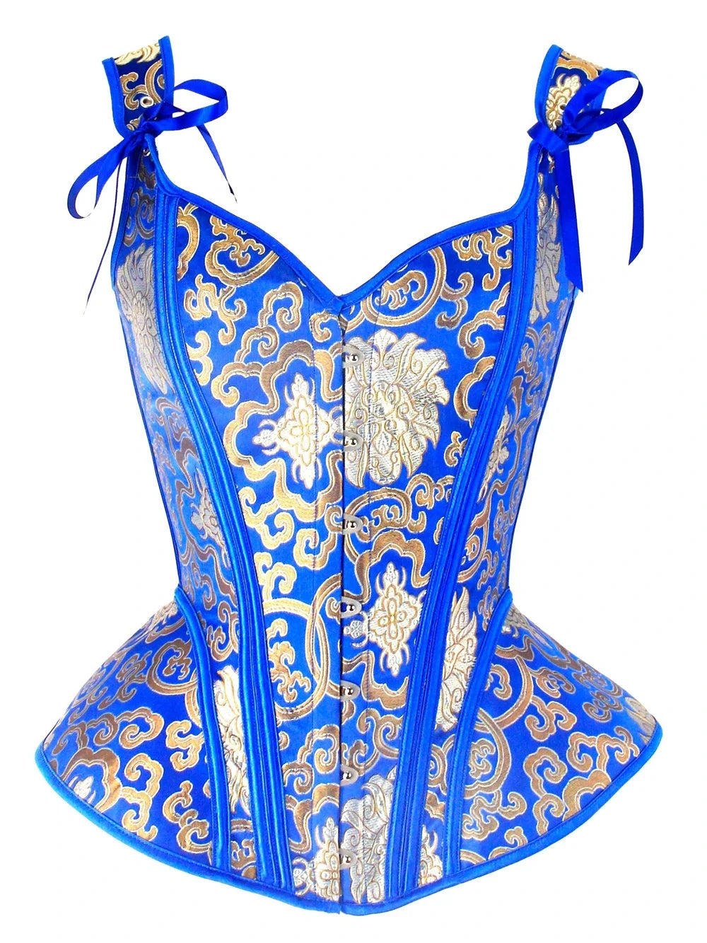 Corset en brocart Vitange avec bretelles, bustier jacquard overbust, corset pour Halloween, cosplay