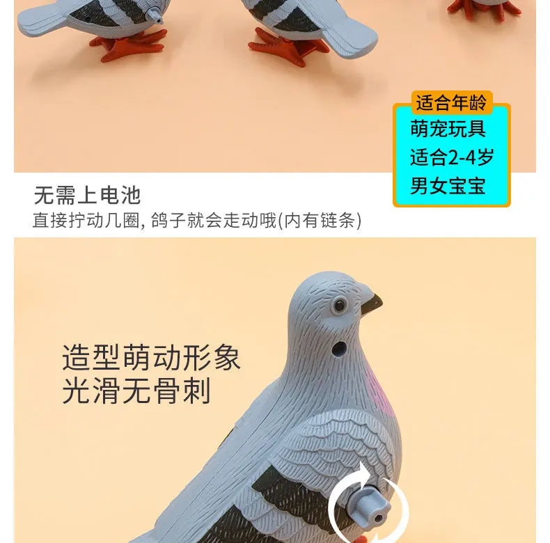 New Kids Clockwork Toy Jumping Pigeon Simulation Animal Cute Winding Will Jump Baby Toys 2-4 Years Old Gift