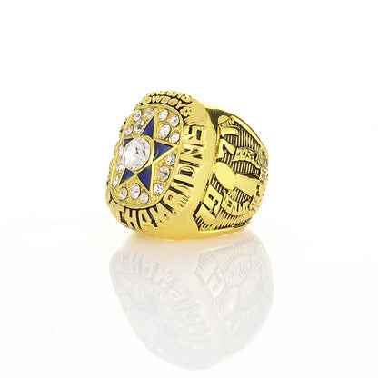 Bague de luxe Dallas Cowboy pour hommes et femmes, style punk, métal, cristal, étoile à cinq branches